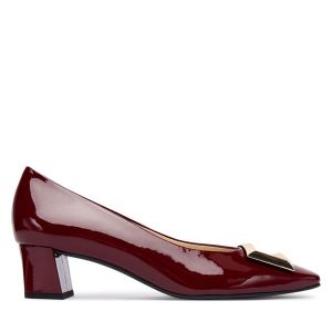 Czółenka HÖGL. Czerwone czółenka HÖGL, bez wzorów, bez obcasa, bez zapięcia. Za 559,99 zł.