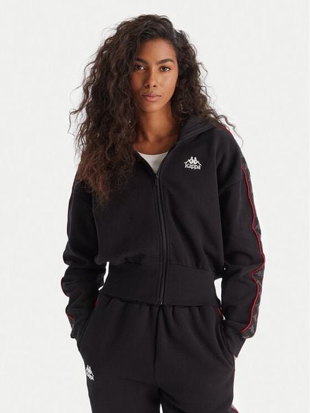 Kappa Bluza Banda Clarise 32261BW Czarny Regular Fit. Czarne bluzy Kappa, s, bez wzorów, z bawełny, bez kaptura. Za 159,99 zł.