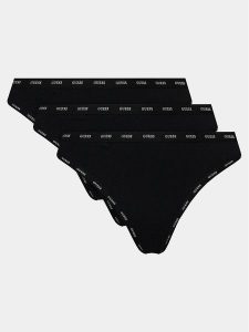 Guess Komplet 3 par fig brazylijskich O4GG14 K6YW1 Czarny. Czarne komplety bielizny Guess, z aplikacjami, z bawełny. Za 99,99 zł.