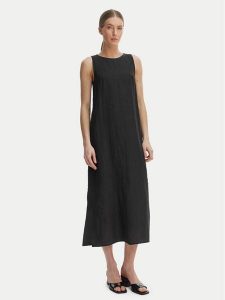 Marella Sukienka letnia Velo 2615221352 Czarny Regular Fit. Czarne sukienki Marella, na lato, bez wzorów, ze lnu, bez kołnierzyka, bez ramiączek. Za 689,99 zł.