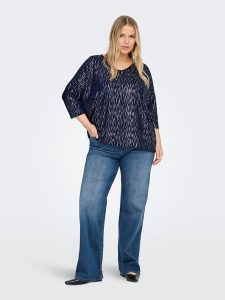 ONLY Carmakoma Bluzka w kolorze srebrno-granatowym rozmiar: 50/52. Niebieskie bluzki Only Carmakoma, bez wzorów, bez kołnierzyka, bez ramiączek. Za 109,00 zł.