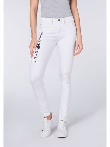 Polo Sylt Dżinsy - Comfort fit - w kolorze białym rozmiar: W32/L30. Białe jeansy Polo Sylt, z aplikacjami, ze skóry. Za 131,43 zł.