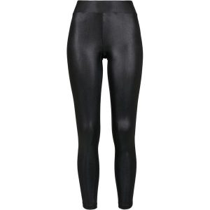 Legginsy Damskie Skóra Syntetyczna 2pak. Czarne legginsy Urban Classics, bez wzorów, ze skóry. Za 137,99 zł.