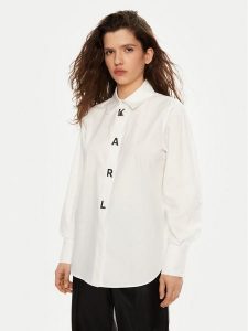 KARL LAGERFELD Koszula A1W11026 Biały Regular Fit. Białe koszule KARL LAGERFELD, bez wzorów, z bawełny, bez kołnierzyka, bez ramiączek. Za 499,99 zł.