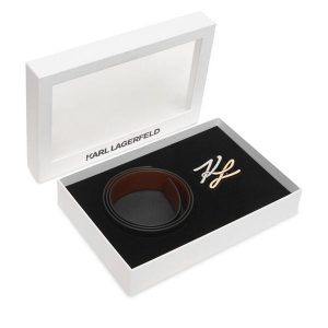 Pasek Damski KARL LAGERFELD. Czarne paski KARL LAGERFELD, bez wzorów. Za 364,99 zł.