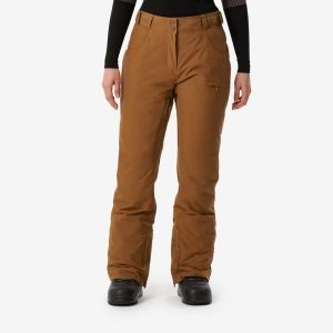 Spodnie snowboardowe damskie Dreamscape SNB 500. Brązowe spodnie sportowe DREAMSCAPE, na zimę, m, bez wzorów, z materiału, narciarskie. Za 449,99 zł.