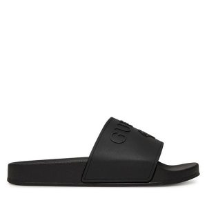 Klapki Guess. Czarne klapki Guess, z aplikacjami, bez obcasa. Za 119,99 zł.