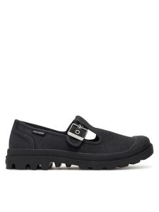 Palladium Półbuty Pampa M-Jane Washed 94475-008-M Czarny. Czarne półbuty Palladium, bez wzorów, z materiału, bez obcasa, na płaskiej podeszwie, bez zapięcia. Za 249,99 zł.