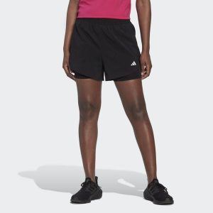 AEROREADY Made for Training Minimal Two-in-One Shorts. Białe szorty ADIDAS, bez wzorów, z materiału, sportowe. Za 169,55 zł.