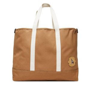 Torebka Tommy Hilfiger. Brązowe shopper bag TOMMY HILFIGER, bez wzorów, bez dodatków. Za 349,99 zł.