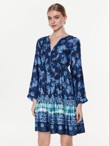 Replay Sukienka codzienna W9602.000.73950 Niebieski Regular Fit. Niebieskie kombinezony Replay, l, bez wzorów, z wiskozy, bez kołnierzyka, bez ramiączek. Za 399,99 zł.