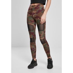 Damskie legginsy Urban Classics camo tech mesh. Czerwone legginsy Urban Classics, bez wzorów, z meshu. Za 168,00 zł.