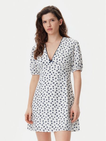 Tommy Jeans Sukienka letnia DW0DW20337 Écru Regular Fit. Kombinezony Tommy Jeans, na lato, s, bez wzorów, z jeansu, bez kołnierzyka, bez ramiączek. Za 449,99 zł.