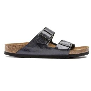 Klapki damskie Birkenstock Arizona BS Birko-flor. Niebieskie klapki Birkenstock, bez wzorów, z materiału, bez obcasa. Za 287,00 zł.
