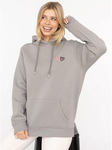 Zwillingsherz Bluza "Lima" w kolorze szarym rozmiar: S/M. Szare bluzy Zwillingsherz, m, bez wzorów, z kapturem. Za 215,21 zł.