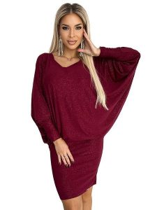 Numoco Sukienka w kolorze bordowym rozmiar: L/XL. Czerwone sukienki NUMOCO, na imprezę, l, bez wzorów, bez kołnierzyka, bez ramiączek, midi. Za 193,24 zł.