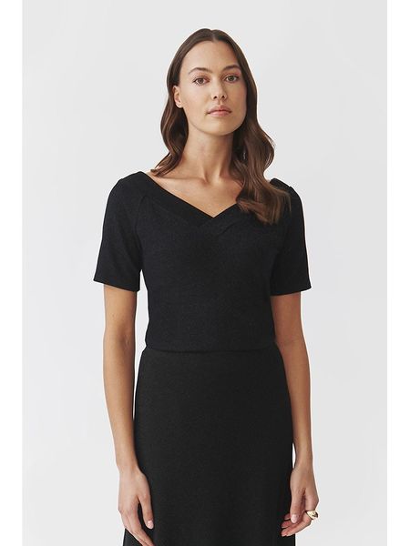 TATUUM Bluzka w kolorze czarnym rozmiar: S. Czarne bluzki Tatuum, s, bez wzorów, bez kołnierzyka, bez ramiączek. Za 105,14 zł.