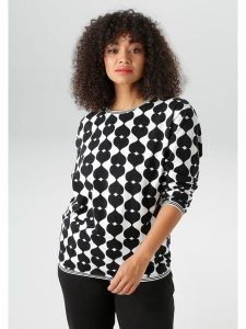 Aniston Koszulka w kolorze biało-czarnym rozmiar: 50. Białe bluzki Aniston, bez wzorów, bez kołnierzyka, bez ramiączek. Za 78,47 zł.