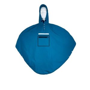Poncho Ludowe Jasnoniebieskie. Niebieskie kurtki PEOPLE PONCHO, bez wzorów, bez kaptura. Za 458,00 zł.