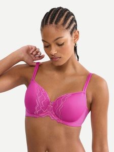 Triumph Biustonosz z fiszbiną Waves Of Glow 10227810 Różowy ciemny. Czerwone biustonosze Triumph, bez wzorów, z syntetyku. Za 229,99 zł.