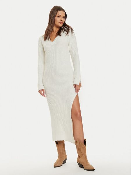 Liu Jo Sukienka dzianinowa WF4532 MA57P Écru Regular Fit. Kombinezony Liu Jo, l, bez wzorów, z dzianiny, bez kołnierzyka, bez ramiączek. Za 459,99 zł.