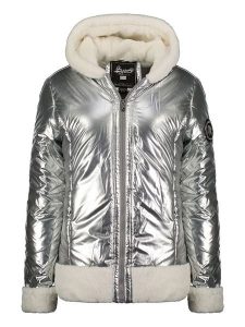 Geographical Norway Kurtka zimowa "Babylouno" w kolorze srebrnym rozmiar: L. Szare kurtki Geographical Norway, na zimę, l, z aplikacjami, z puchu, bez kaptura. Za 264,15 zł.