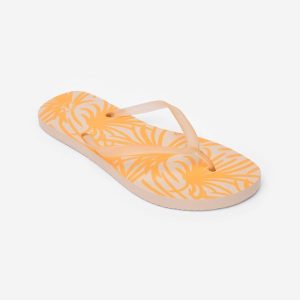 Japonki damskie Decathlon 120 Palmer. Brązowe klapki DECATHLON, bez wzorów, bez obcasa. Za 24,99 zł.