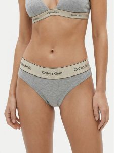 Calvin Klein Underwear Figi klasyczne LV00QF8598 Szary. Szare figi Calvin Klein Underwear, bez wzorów, z bawełny. Za 119,99 zł.