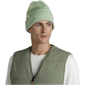 Czapka zimowa wywijana BUFF Knitted Beanie Marin. Zielone czapki Buff, bez wzorów, sportowe. Za 123,99 zł.