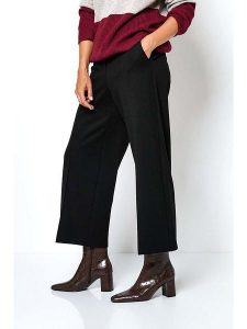 Relaxed by TONI Kuloty w kolorze czarnym rozmiar: 42/42. Czarne spodnie z wysokim stanem Relaxed by TONI, bez wzorów, z podwyższonym stanem. Za 156,98 zł.