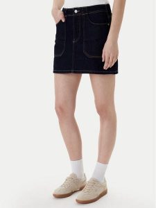 Tommy Jeans Spódnica jeansowa DW0DW21991 Granatowy Regular Fit. Niebieskie spódnice Tommy Jeans, bez wzorów, z bawełny. Za 369,99 zł.