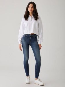 LTB Dżinsy "Amy" - Skinny fit - w kolorze granatowym rozmiar: W28/L32. Niebieskie jeansy LTB, z aplikacjami, z podwyższonym stanem. Za 109,78 zł.