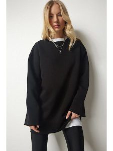 Happiness Istanbul Bluza w kolorze czarnym rozmiar: 38. Czarne bluzy Happiness Istanbul, bez wzorów, z bawełny, bez kaptura. Za 92,21 zł.