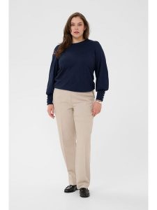 KAFFE curve Sweter w kolorze granatowym rozmiar: M. Niebieskie swetry oversize KAFFE curve, m, bez wzorów, bez ramiączek. Za 143,56 zł.