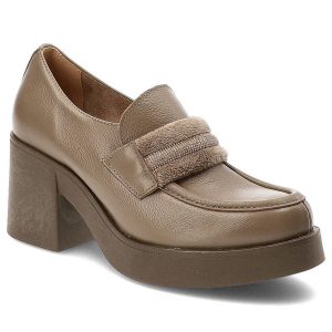 Brązowe Półbuty Lemar Wygodne Skórzane Buty Damskie. Brązowe czółenka Lemar, z aplikacjami, ze skóry, bez obcasa, na obcasie, bez zapięcia. Za 314,99 zł.