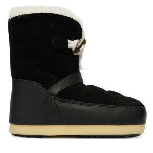 Śniegowce Moon Boot. Czarne buty zimowe Moon Boot, bez obcasa, bez zapięcia. Za 949,00 zł.