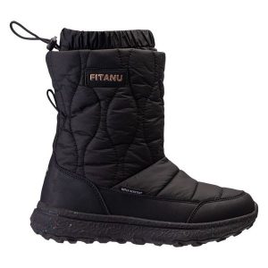 Śniegowce Fitanu Narsak Eco 92800622222 czarne. Czarne buty zimowe z gumy, bez obcasa, bez zapięcia. Za 473,65 zł.