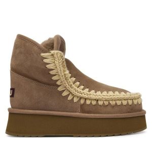 Śniegowce Mou. Szare buty zimowe Mou, bez obcasa, bez zapięcia. Za 839,99 zł.