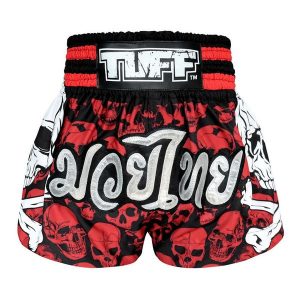 Spodenki treningowe TUFF Battalion Skull in Red. Białe szorty TUFF, bez wzorów, sportowe. Za 199,00 zł.