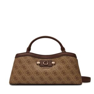 Torebka Guess. Brązowe kuferki Guess, z aplikacjami, bez dodatków. Za 584,99 zł.