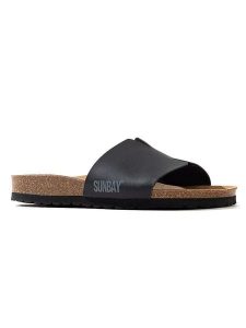 Sunbay Klapki "Djeelia" w kolorze czarnym rozmiar: 42. Czarne klapki Sunbay, bez wzorów, z otwartym noskiem, bez obcasa. Za 153,34 zł.