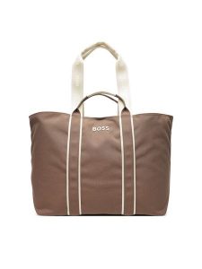 BOSS Torebka Palmah 50546461 Brązowy. Brązowe shopper bag Boss, bez wzorów, z materiału, bez dodatków. Za 479,99 zł.