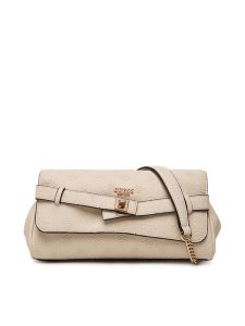 Guess Torebka Ella Logo HWPD97 46210 Beżowy jasny. Brązowe torebki klasyczne Guess, z aplikacjami, ze skóry, bez dodatków. Za 584,99 zł.