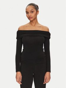 ONLY Bluzka Glamour 15339759 Czarny Slim Fit. Czarne bluzki ONLY, l, bez wzorów, z syntetyku, glamour, bez kołnierzyka, bez ramiączek. Za 59,99 zł.