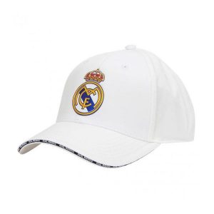 Czapka baseballowa dla dorosłych Real Madryt 23-24. Białe czapki REAL MADRID, bez wzorów. Za 107,92 zł.