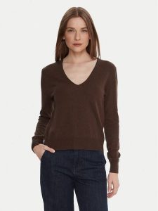 United Colors Of Benetton Sweter 1002D401Y Brązowy Regular Fit. Brązowe swetry klasyczne United Colors of Benetton, m, z wełny, bez kołnierzyka. Za 279,99 zł.