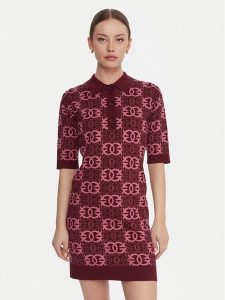 PINKO Sukienka dzianinowa Nothing 106039 A2YD Bordowy Regular Fit. Czerwone sukienki Pinko, m, bez wzorów, z dzianiny, bez kołnierzyka, bez ramiączek. Za 683,99 zł.