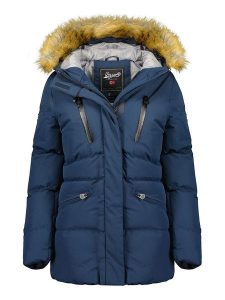 Geographical Norway Kurtka zimowa "Crown" w kolorze niebieskim rozmiar: L. Niebieskie kurtki Geographical Norway, na zimę, l, bez wzorów, z puchu, bez kaptura. Za 272,31 zł.