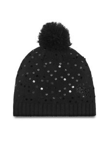 Guess Czapka V5BZ03 Z39B0 Czarny. Czarne czapki Guess, z aplikacjami, z nylonu. Za 149,99 zł.