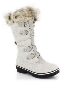 Kimberfeel Kozaki zimowe "Manon" w kolorze białym rozmiar: 36. Białe kozaki Kimberfeel, na zimę, bez wzorów, z materiału, bez obcasa, bez zapięcia. Za 382,99 zł.